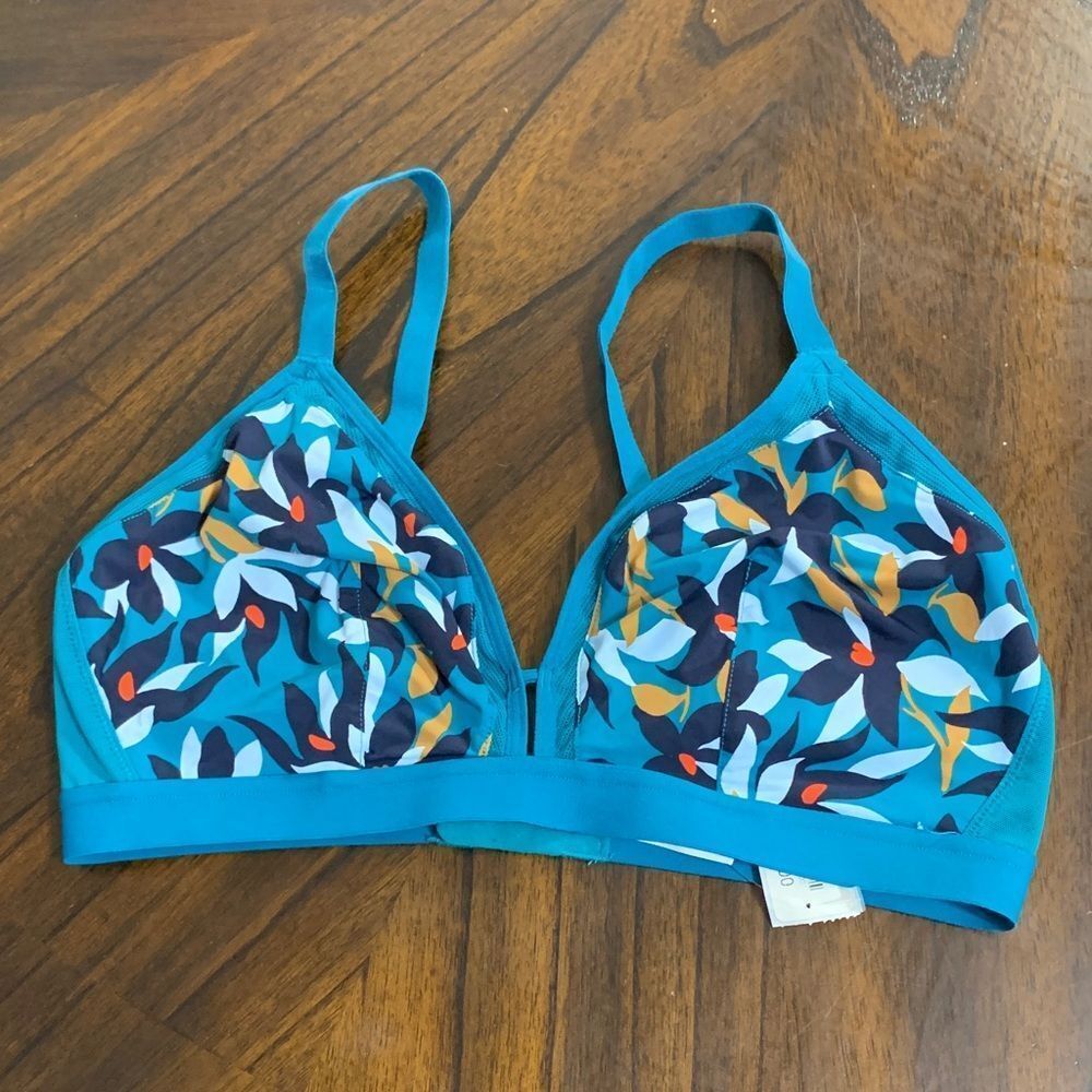All You Lively NWOT Women’s 2 Green Floral Print Mesh Trim Bralette